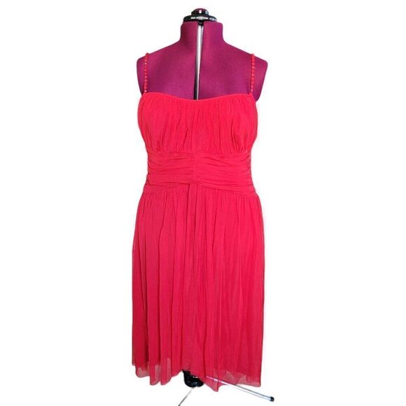 London Times Hi-Low Red Dress (Size 16W) - Picture 1 of 8